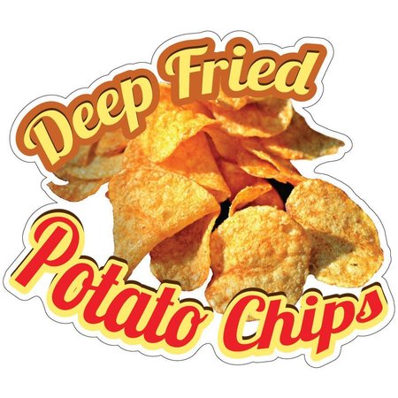 Signmission Deep Fried Potato Chips Decal Concession Stand Food Truck Sticker, D-DC-12 Deep Fried Potato Chips19 D-DC-12 Deep Fried Potato Chips19